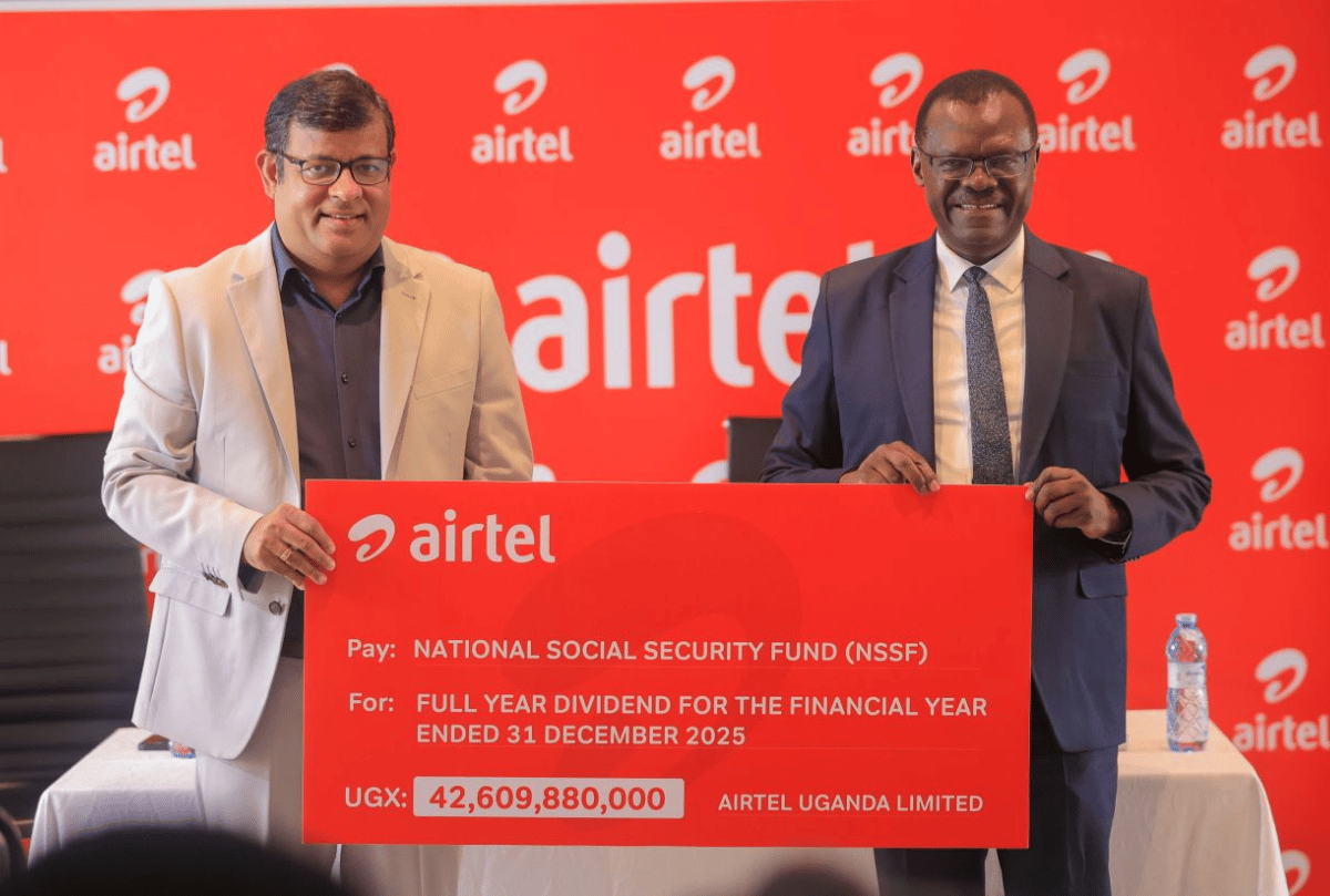 Airtel Uganda Pays UGX 42.6 Billion Dividend to NSSF for 2025